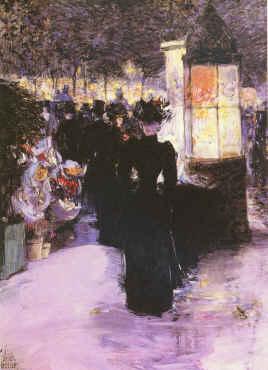 A Paris Nocturne, Childe Hassam